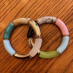 Pastel Opalescent Mom core bracelets Retro Mid Century Modern Funky Fun elegance